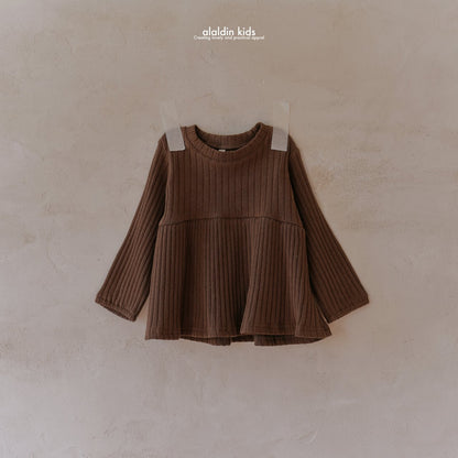 【韓国直送便】ko135 Autumn ribbed blouse / 6color / XS(75)-XL(115) / aladin kids 2024fw