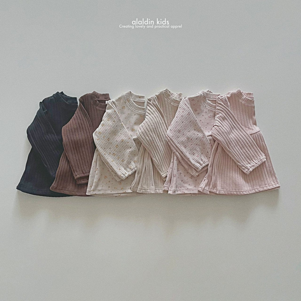 【即納】ko135 Autumn ribbed blouse / 6color / XS(75)-XL(115) / aladin kids 2024fw