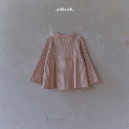 【韓国直送便】ko135 Autumn ribbed blouse / 6color / XS(75)-XL(115) / aladin kids 2024fw