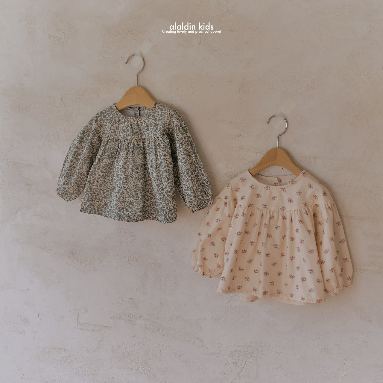 【韓国直送便】ko144 Flower yoke blouse / 2color / XS(75)-XL(115) / aladin kids 2024fw