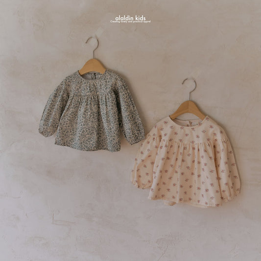 【韓国直送便】ko144 Flower yoke blouse / 2color / XS(75)-XL(115) / aladin kids 2024fw