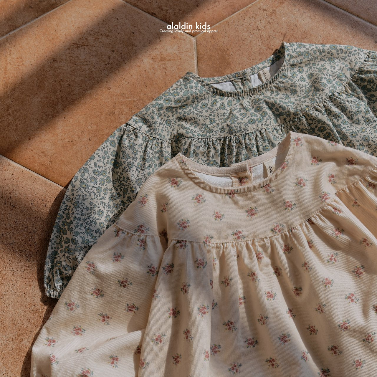 【韓国直送便】ko144 Flower yoke blouse / 2color / XS(75)-XL(115) / aladin kids 2024fw