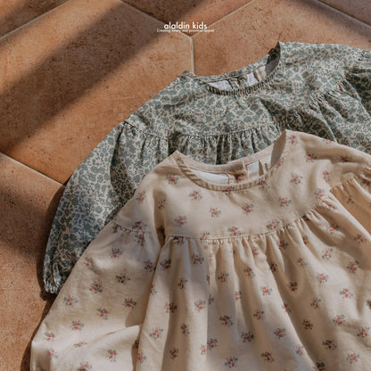 【韓国直送便】ko144 Flower yoke blouse / 2color / XS(75)-XL(115) / aladin kids 2024fw