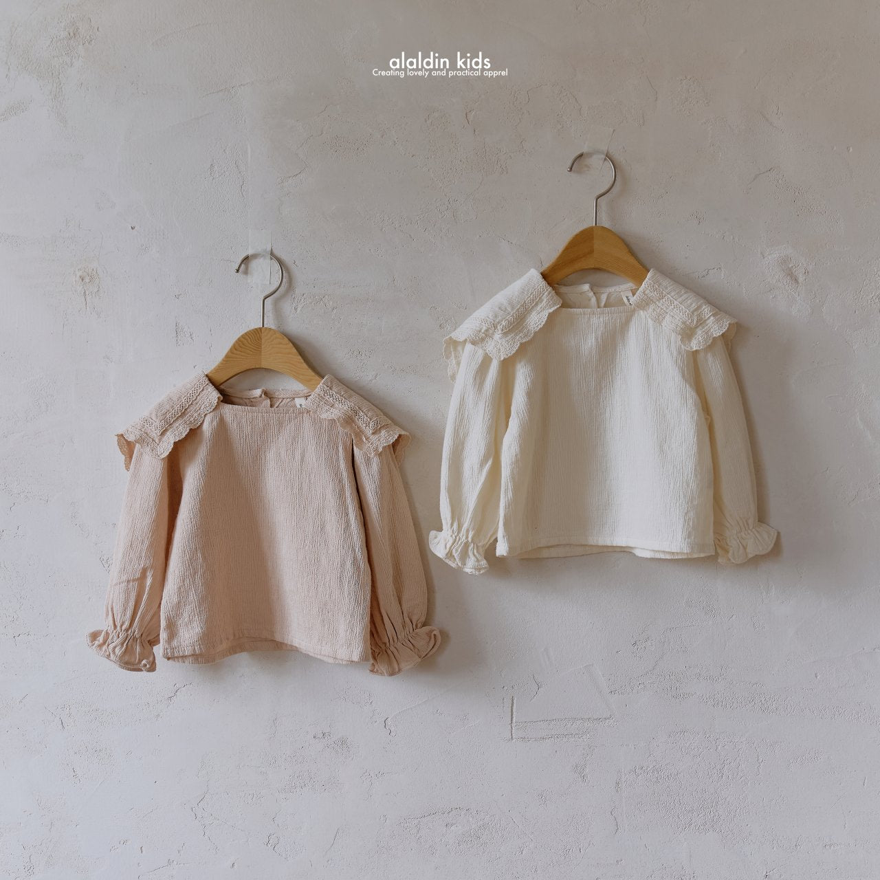 【韓国直送便】ko146 Square collar blouse / 2color / XS(75)-XL(115) / aladin kids 2024fw