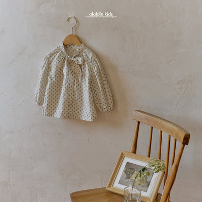 【韓国直送便】ko147 Neck ribbon blouse / 2color / XS(75)-XL(115) / aladin kids 2024fw