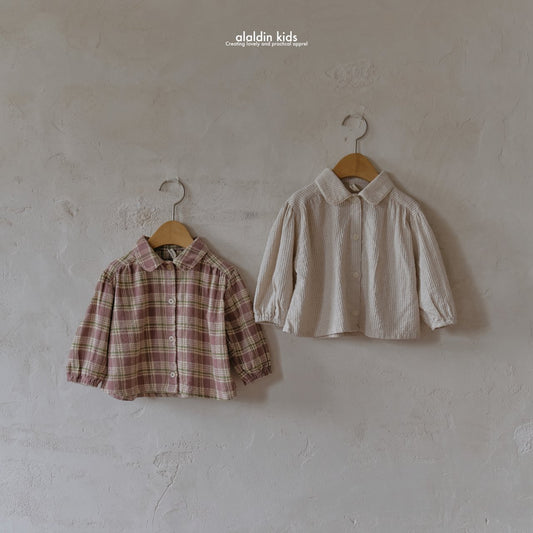 【韓国直送便】ko148 Collar Shirring Blouse / 2color / XS(75)-XL(115) / aladin kids 2024fw