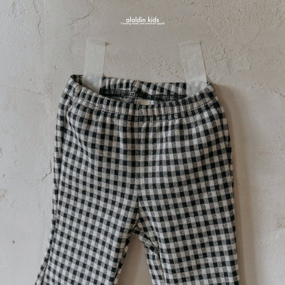 【韓国直送便】ko151 Checked ribbon boot cut pants / 2color / XS(75)-XL(115) / aladin kids 2024fw