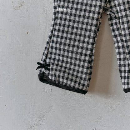 【韓国直送便】ko151 Checked ribbon boot cut pants / 2color / XS(75)-XL(115) / aladin kids 2024fw