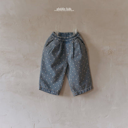 【韓国直送便】ko152 Heart pleated denim pants / 2color / XS(75)-XL(115) / aladin kids 2024fw