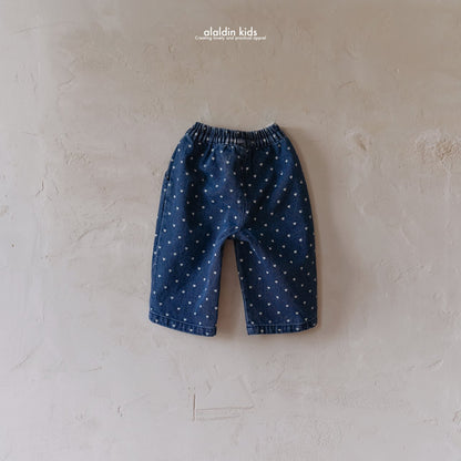 【韓国直送便】ko152 Heart pleated denim pants / 2color / XS(75)-XL(115) / aladin kids 2024fw