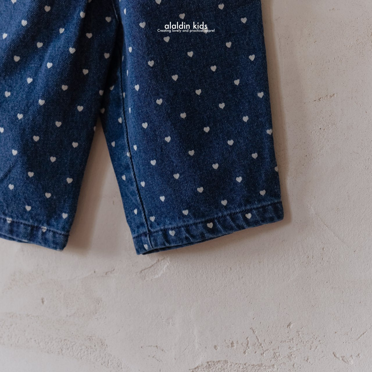 【韓国直送便】ko152 Heart pleated denim pants / 2color / XS(75)-XL(115) / aladin kids 2024fw