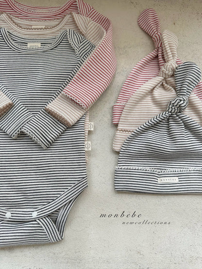 【韓国直送便】Mono stripe suit set  / -70cm / monbebe 2024fw / ko178