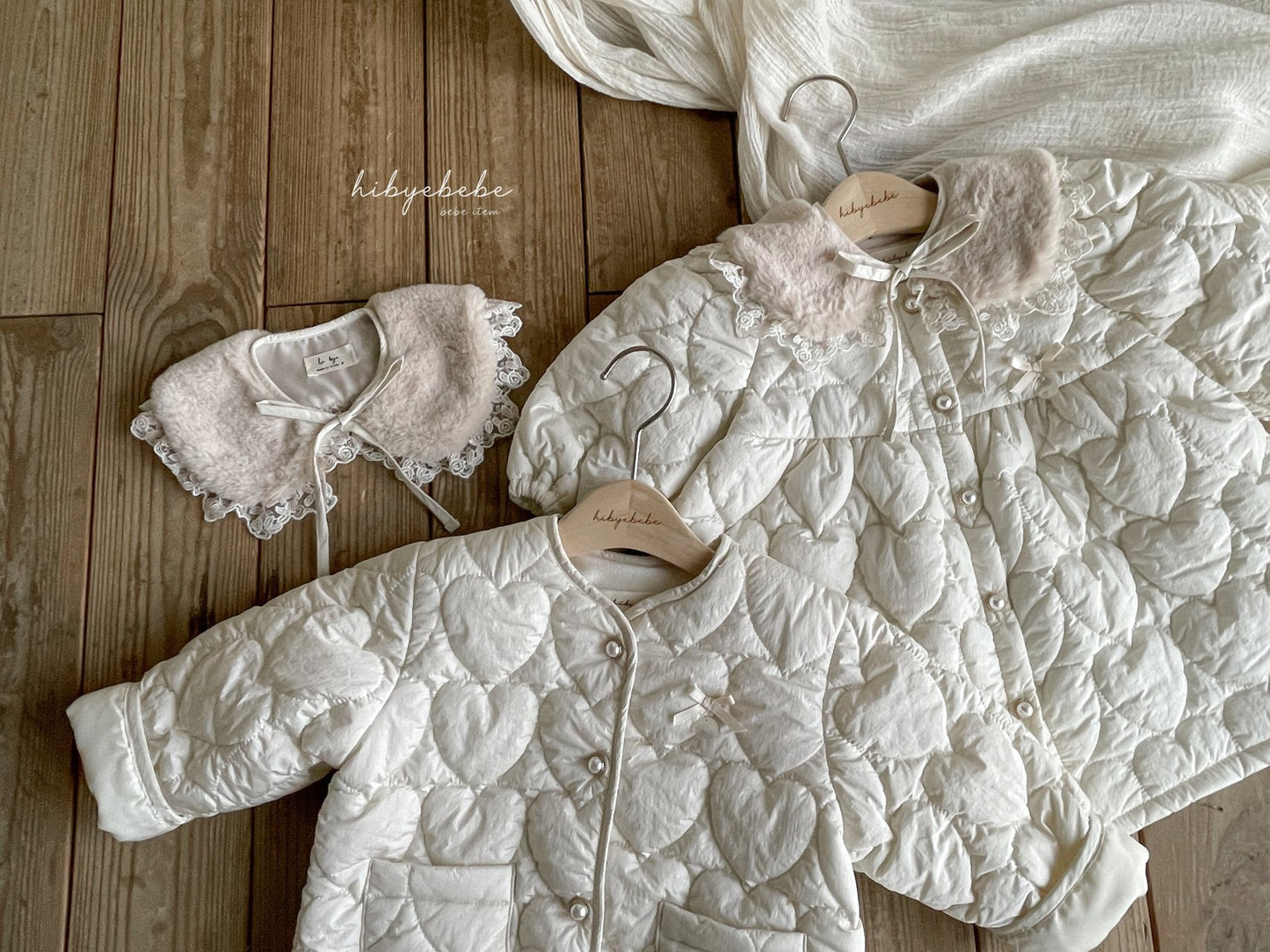 【韓国直送便】PureHeartquilting one-piece / 80-100 / hibyebebe 2024fw / ko199