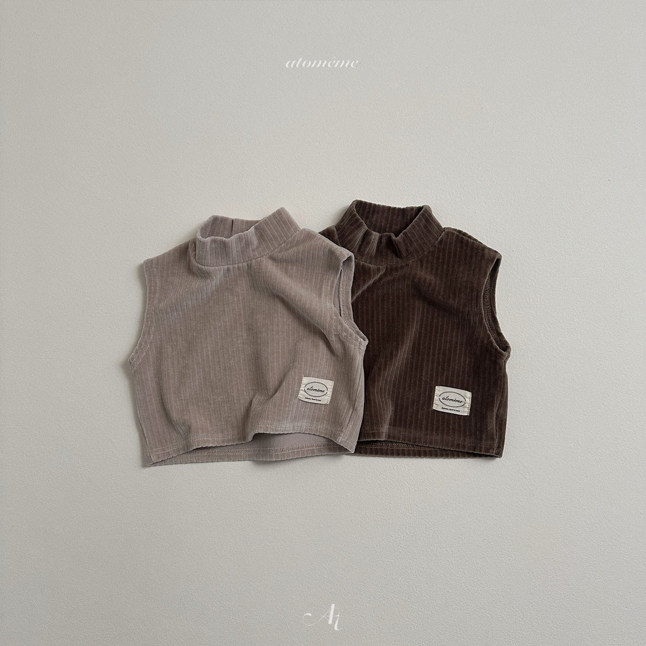 【韓国直送便】Cocoa Ribbed Vest / 2color / 80-110 / atomeme 2024fw / ko220