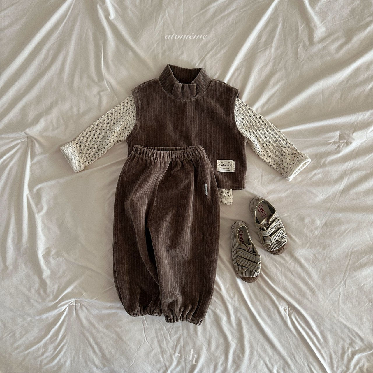 【韓国直送便】Cocoa Ribbed Vest / 2color / 80-110 / atomeme 2024fw / ko220