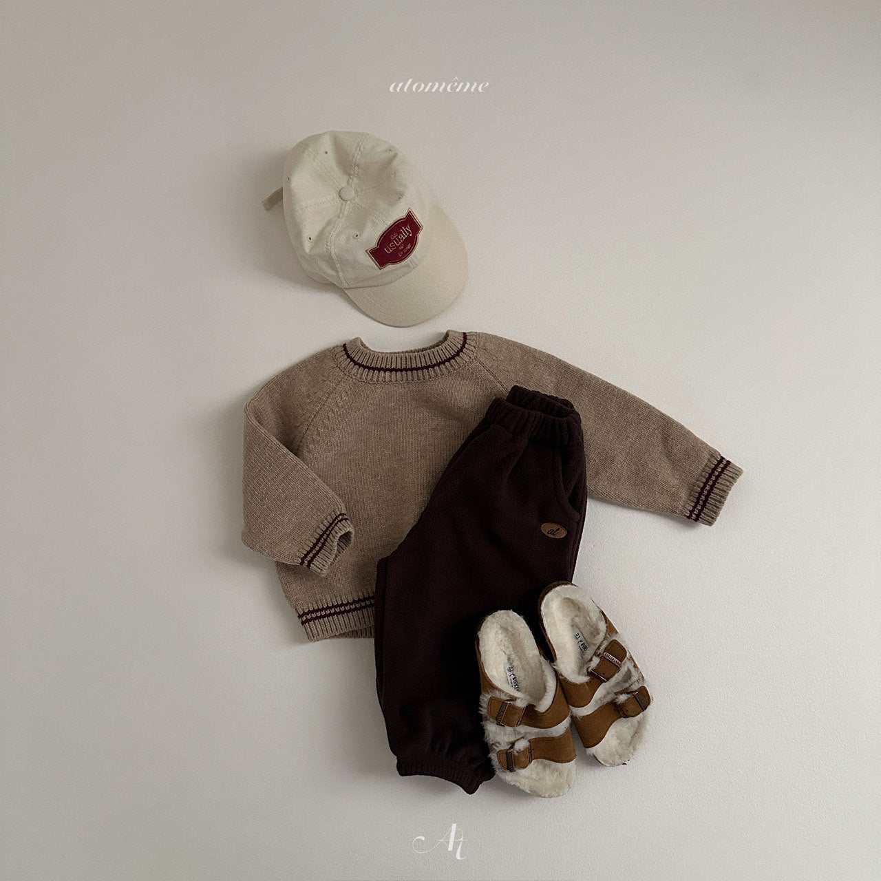 【韓国直送便】Oatmeal knit / 2color / 80-110 / atomeme 2024fw / ko227