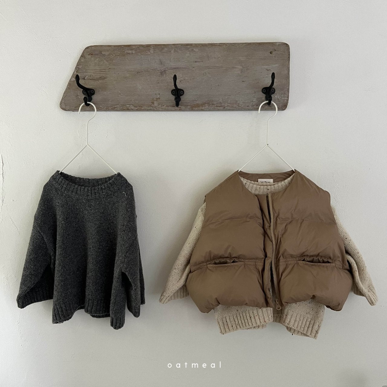 【韓国直送便】Seed round knit  / 90-120cm相当 /  oatmeal 2024fw / ko253