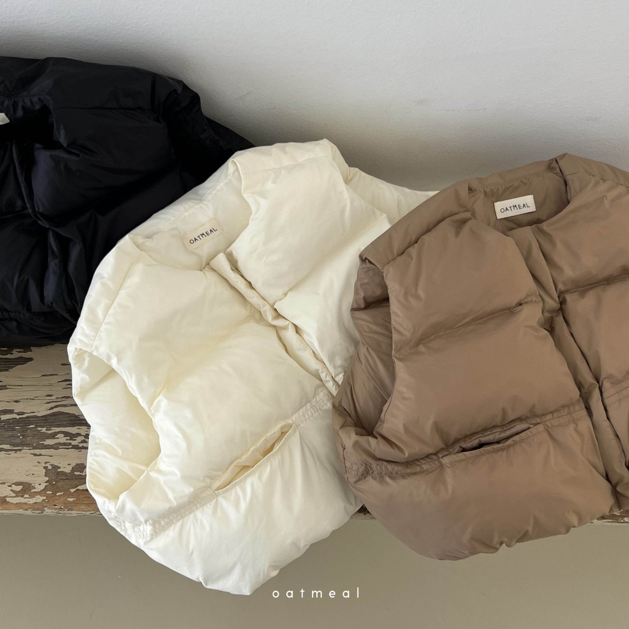 【韓国直送便】Cloud Padding Vest  / 90-120cm相当 /  oatmeal 2024fw / ko254