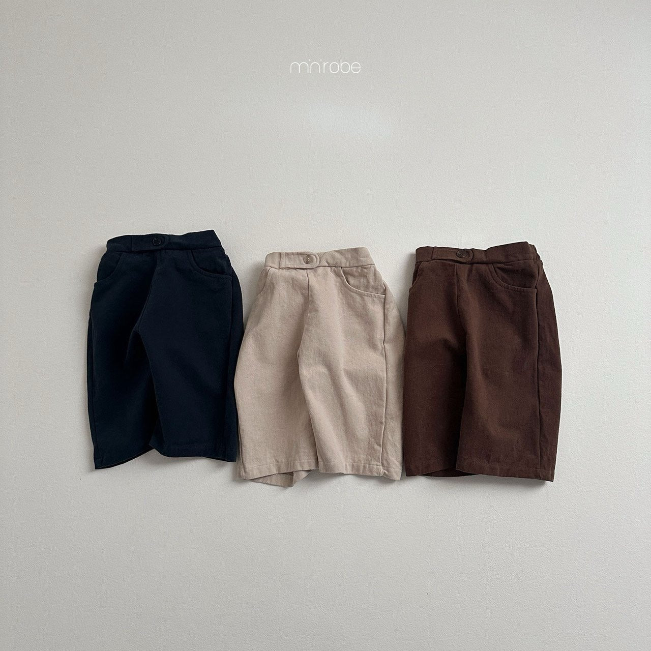 【韓国直送便】Pitch button pants / 3color / 80-110 / minirobe 2024fw / ko265