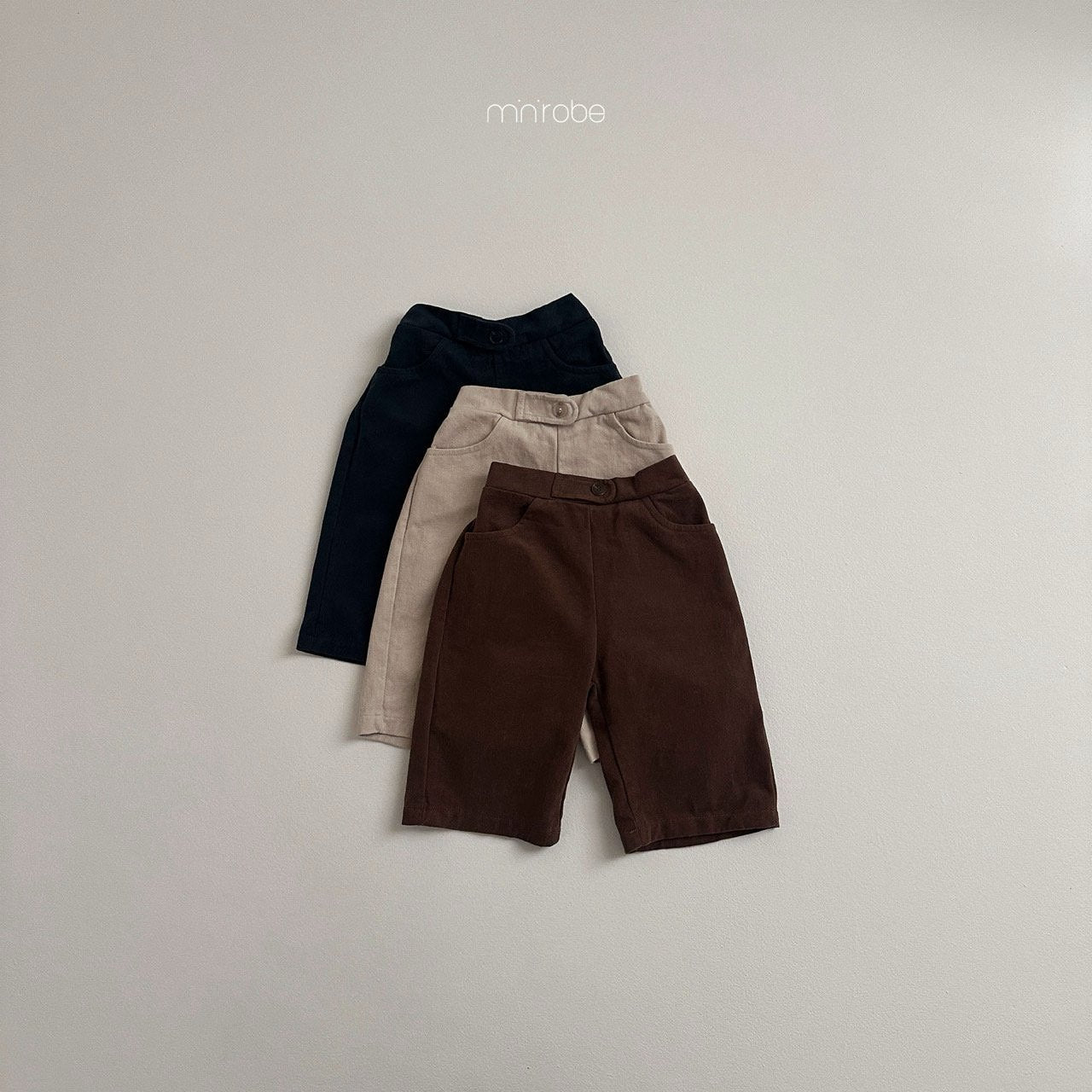 【韓国直送便】Pitch button pants / 3color / 80-110 / minirobe 2024fw / ko265