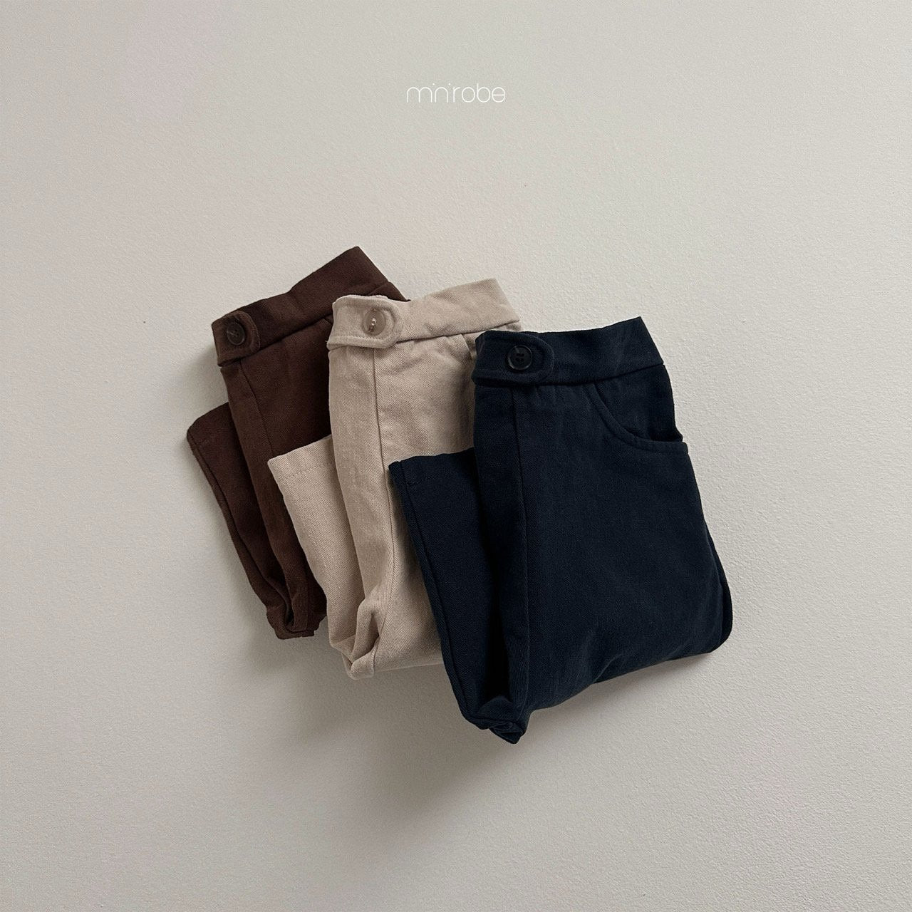 【韓国直送便】Pitch button pants / 3color / 80-110 / minirobe 2024fw / ko265