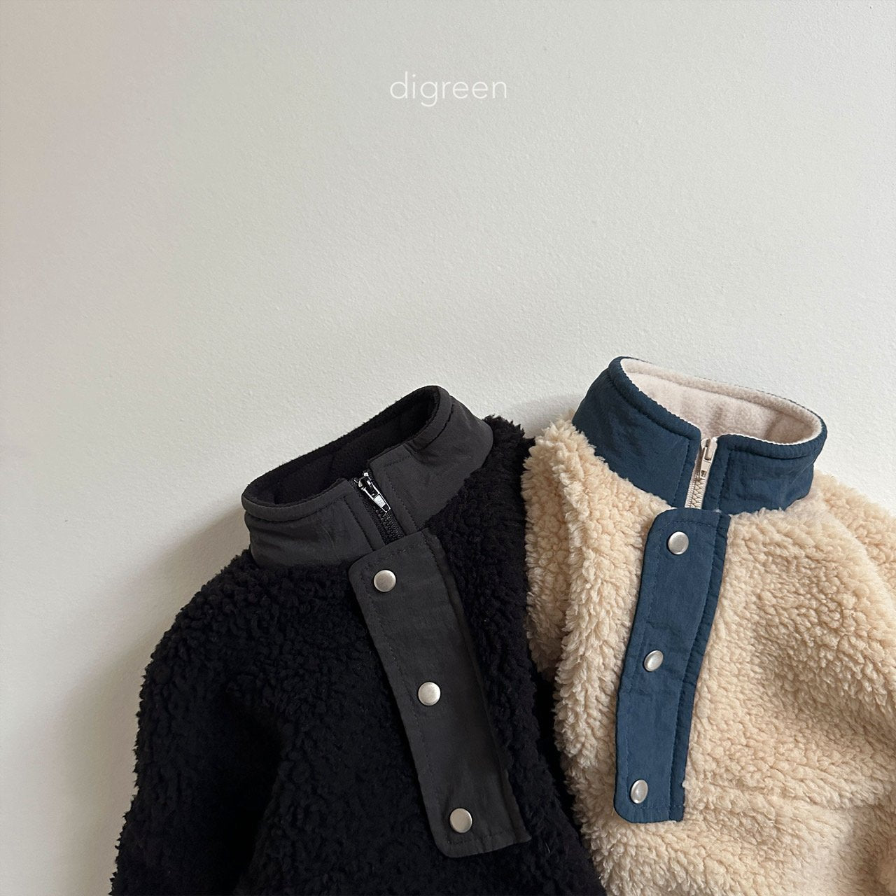 【韓国直送便】fleece half-zip up sweatshirt   / 90-130cm相当 /  digreen 2024fw / ko279