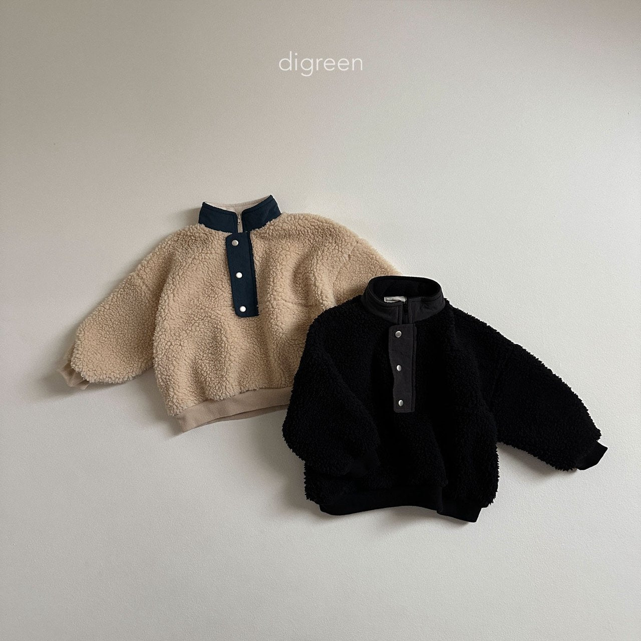 【韓国直送便】fleece half-zip up sweatshirt   / 90-130cm相当 /  digreen 2024fw / ko279