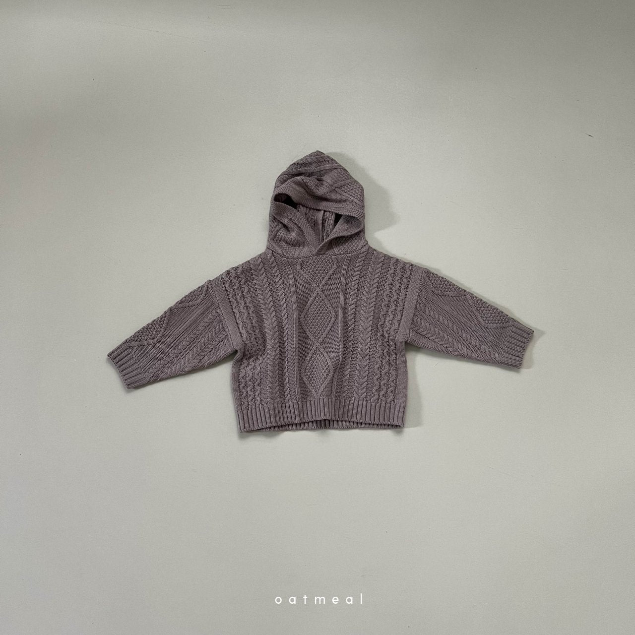 【韓国直送便】Moa Hooded Knit / 90-120cm相当 /  oatmeal 2024fw / ko288