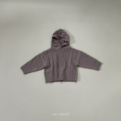 【韓国直送便】Moa Hooded Knit / 90-120cm相当 /  oatmeal 2024fw / ko288