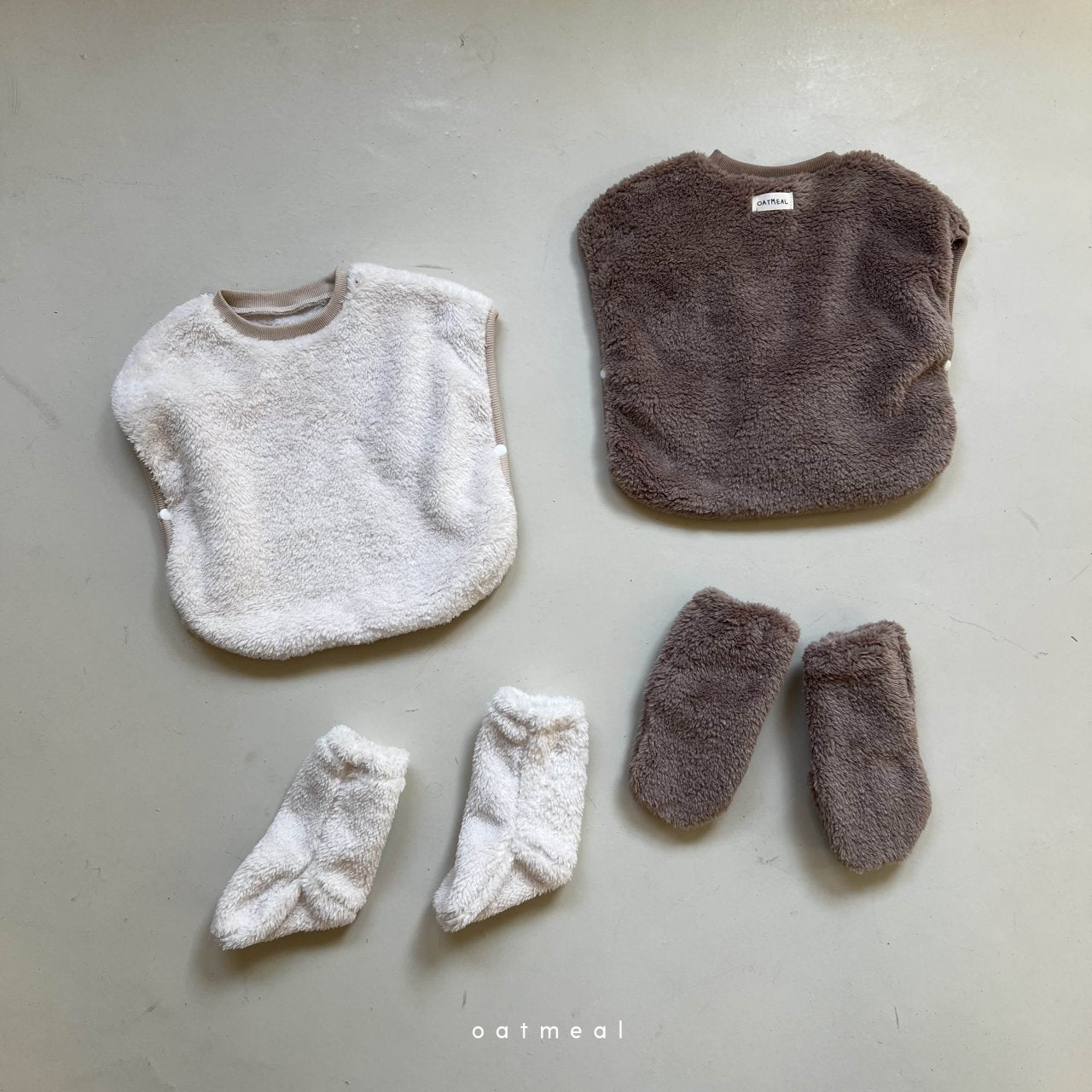 【韓国直送便】Bear Bebe Vest Set / 80-120cm相当 /  oatmeal 2024fw / ko305