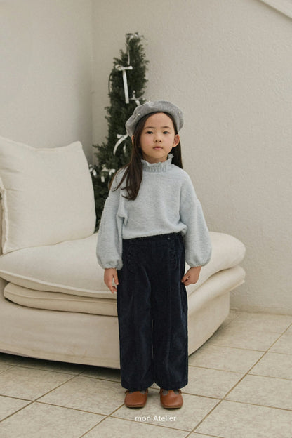 【韓国直送便】frill corduroy pants / 90-130cm相当 /  mon atelier  2024winter / ko313