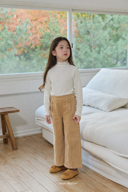 【韓国直送便】frill corduroy pants / 90-130cm相当 /  mon atelier  2024winter / ko313