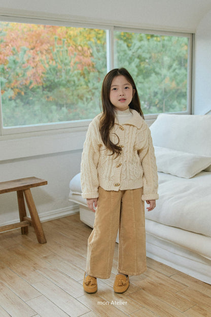 【韓国直送便】frill corduroy pants / 90-130cm相当 /  mon atelier  2024winter / ko313