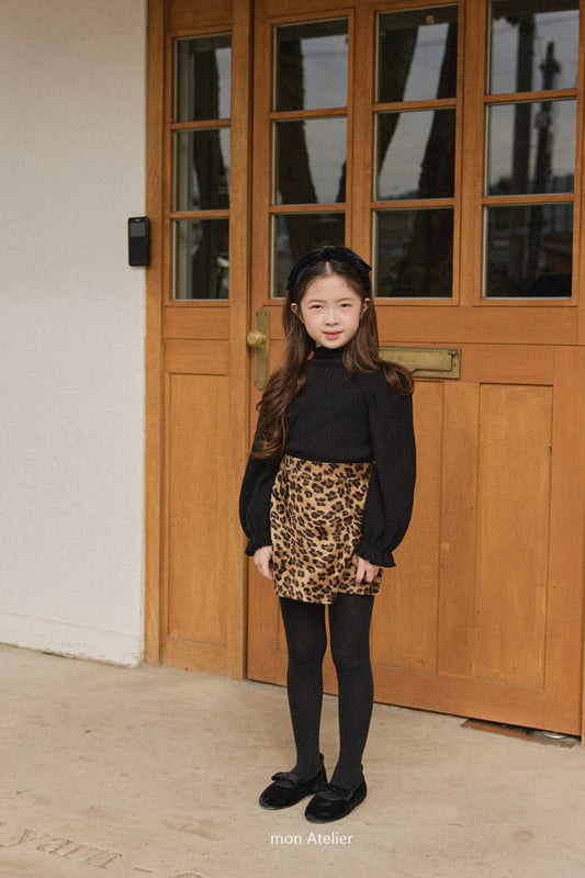 【韓国直送便】leopard skirt / 90-130cm相当 /  mon atelier  2024winter / ko316