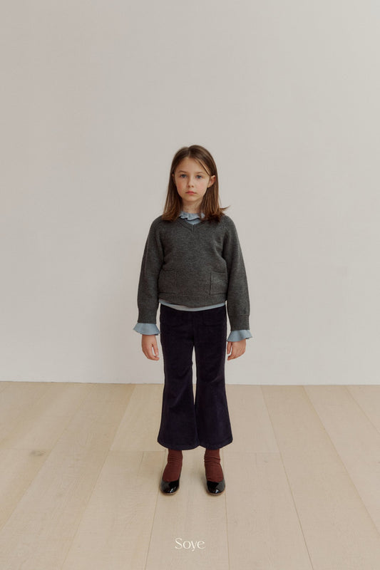 【韓国直送便】wool Vneck knit  / 4color / 80-120cm相当 / soye kids 2024winter / ko335