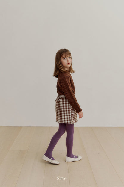 【韓国直送便】pom check Skirt  / 80-120cm相当 / soye kids 2024winter / ko342