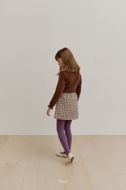 【韓国直送便】pom check Skirt  / 80-120cm相当 / soye kids 2024winter / ko342