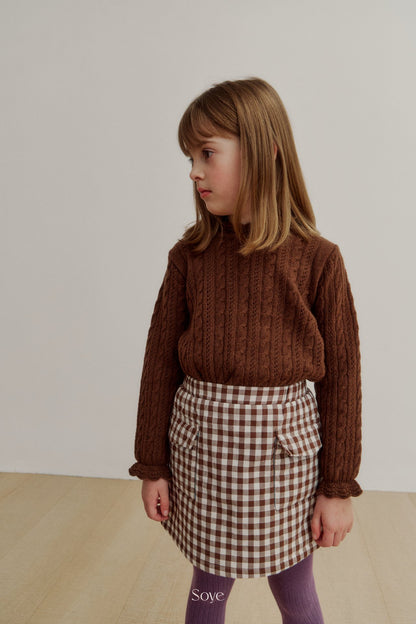 【韓国直送便】pom check Skirt  / 80-120cm相当 / soye kids 2024winter / ko342