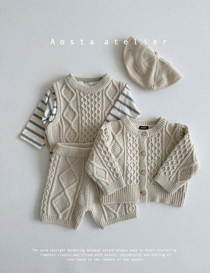 【韓国直送便】Baby & Kids Knit Vest / 韓国子供服 AOSTA 2025春夏 / ko424