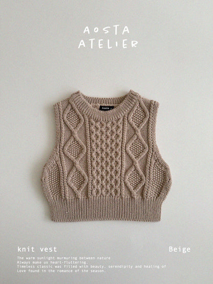 【韓国直送便】Baby & Kids Knit Vest / 韓国子供服 AOSTA 2025春夏 / ko424