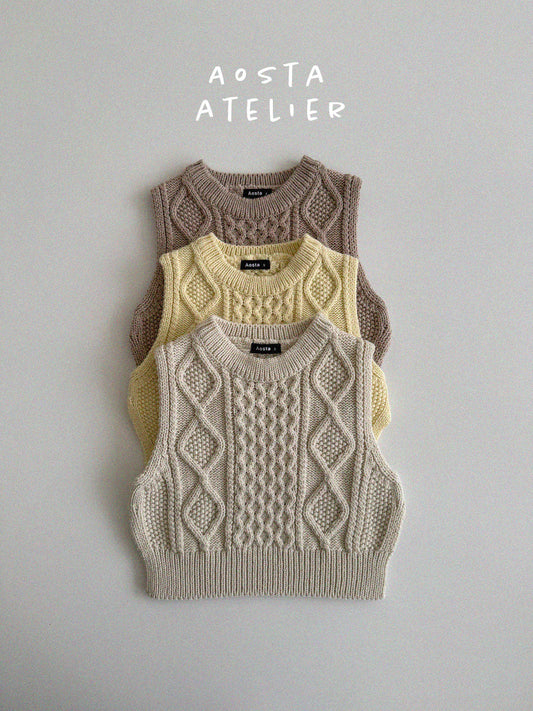 【韓国直送便】Baby & Kids Knit Vest / 韓国子供服 AOSTA 2025春夏 / ko424