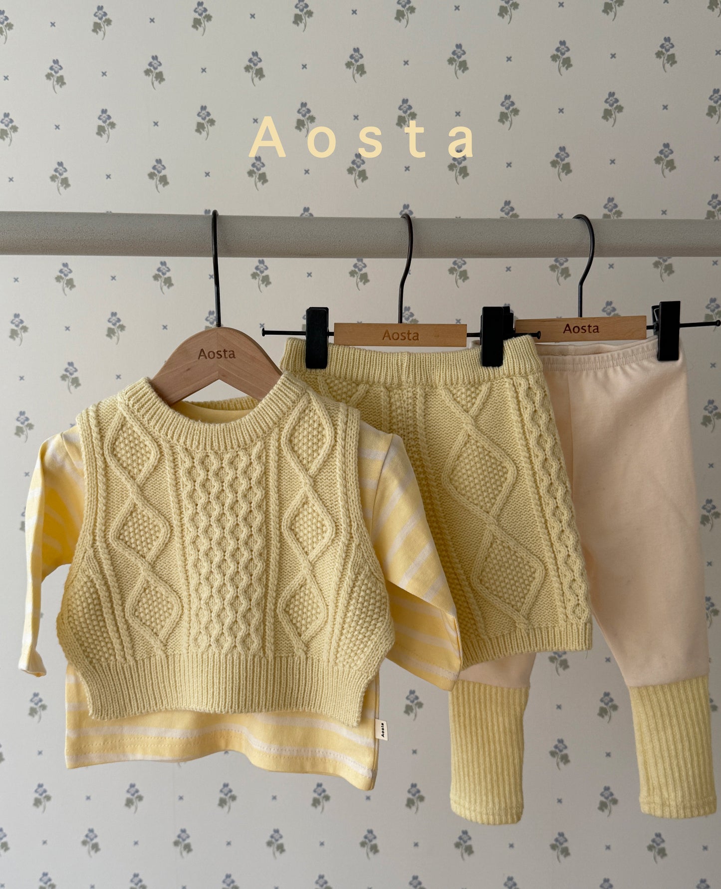 【韓国直送便】Baby & Kids Knit Vest / 韓国子供服 AOSTA 2025春夏 / ko424