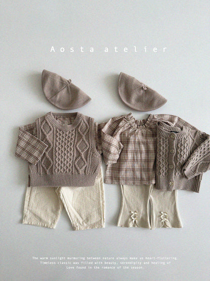 【韓国直送便】Baby & Kids Le check blouse  / 韓国子供服 AOSTA 2025春夏 / ko428