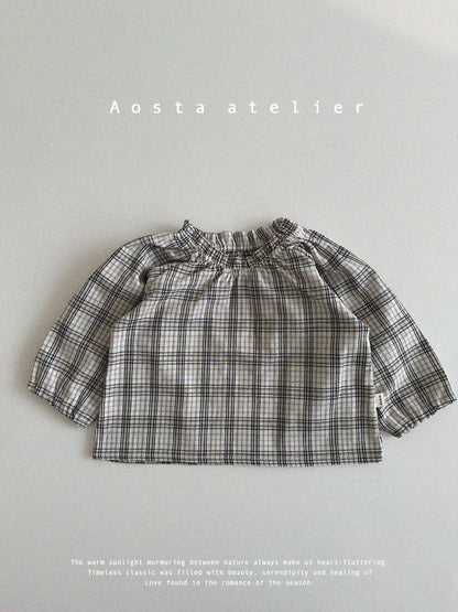 【韓国直送便】Baby & Kids Le check blouse  / 韓国子供服 AOSTA 2025春夏 / ko428