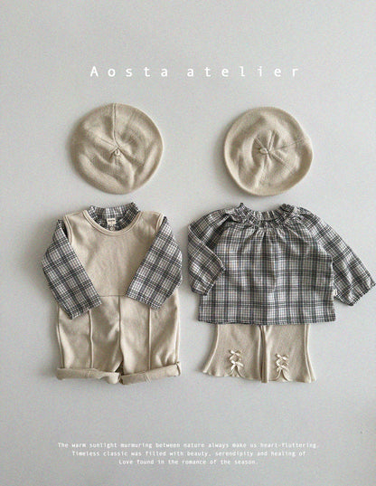 【韓国直送便】Baby & Kids Le check blouse  / 韓国子供服 AOSTA 2025春夏 / ko428