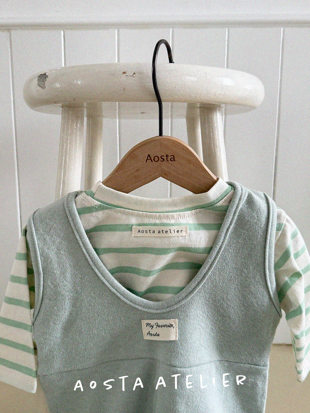 【韓国直送便】Baby & Kids Signature T-shirt / 韓国子供服 AOSTA 2025春夏 / ko433