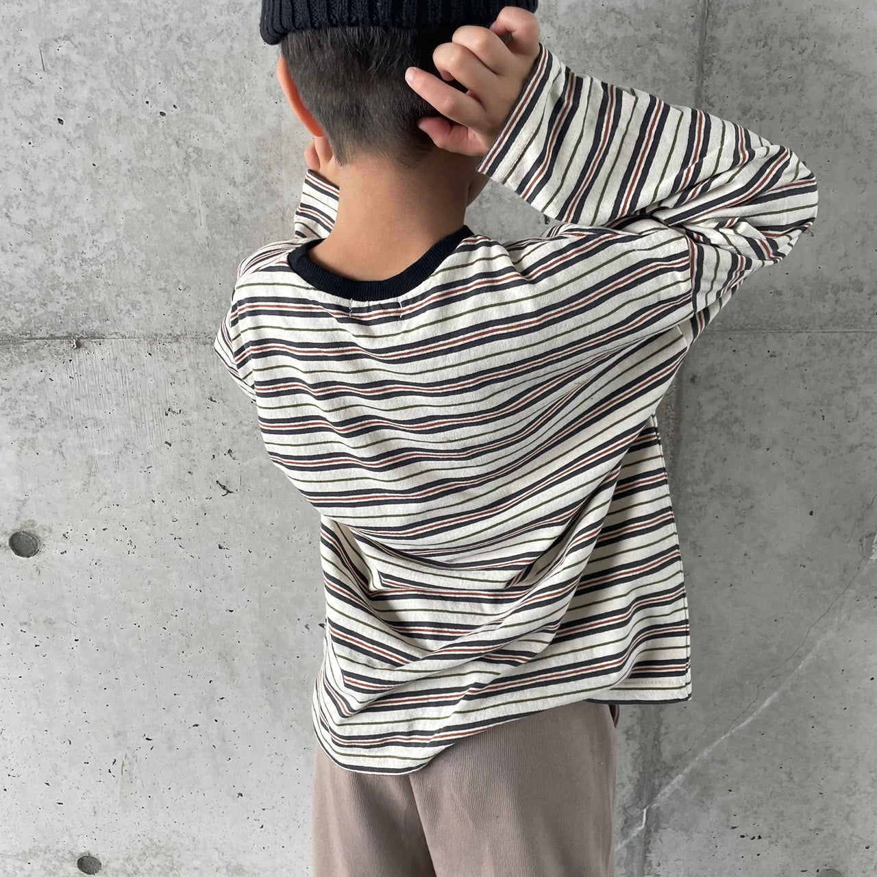 【即納】Multi stripe T-shirt  / Navy / M(100)-XXL(130) / Digreen 2024fw