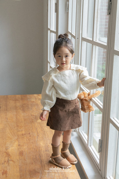 【韓国直送便】ko146 Square collar blouse / 2color / XS(75)-XL(115) / aladin kids 2024fw