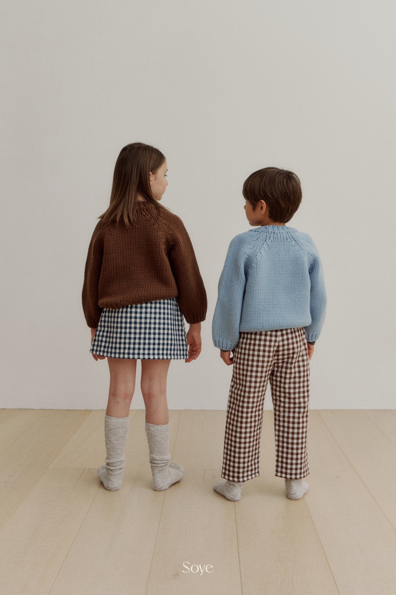 【韓国直送便】pom check Skirt  / 80-120cm相当 / soye kids 2024winter / ko342