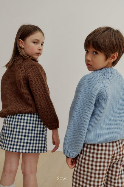 【韓国直送便】pom check Skirt  / 80-120cm相当 / soye kids 2024winter / ko342